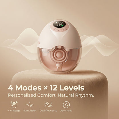 WarmFlow™ breast pump 4 pumping modes and 12 suction levels