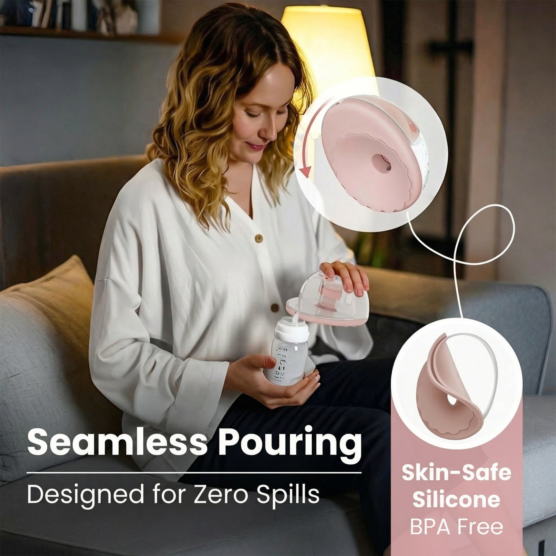 WarmFlow™ breast pump silicone-free closed system for safe milk expression