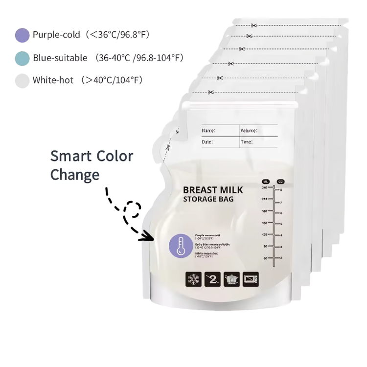 60pcs Temperature Sensor Breastmilk Storage Bag