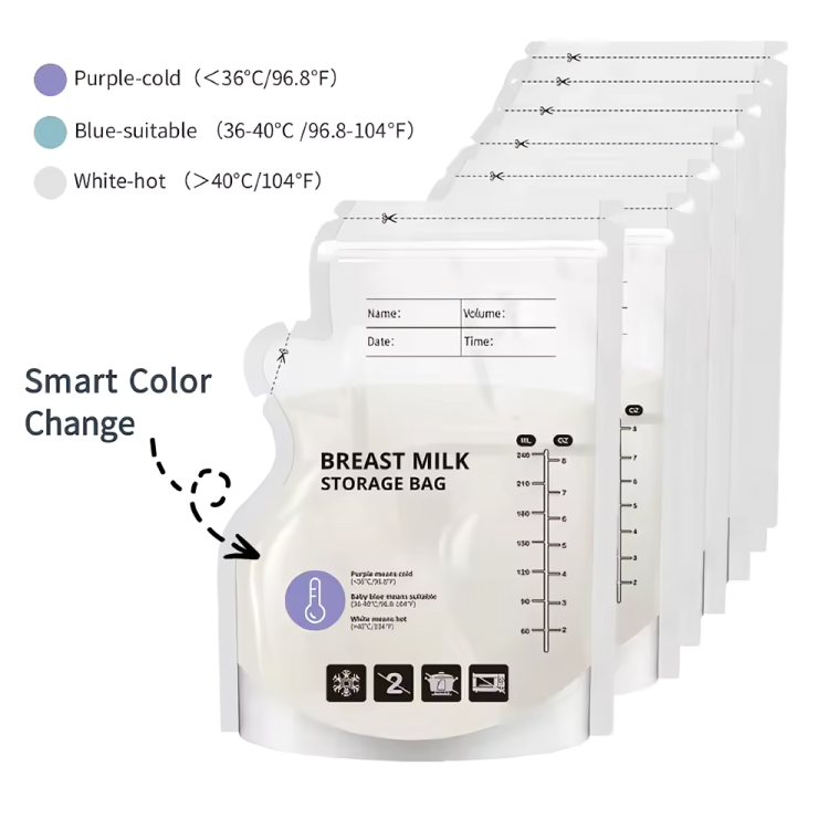 60pcs Temperature Sensor Breastmilk Storage Bag