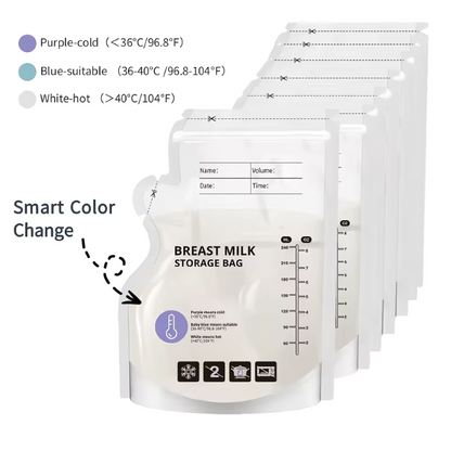 60pcs Temperature Sensor Breastmilk Storage Bag